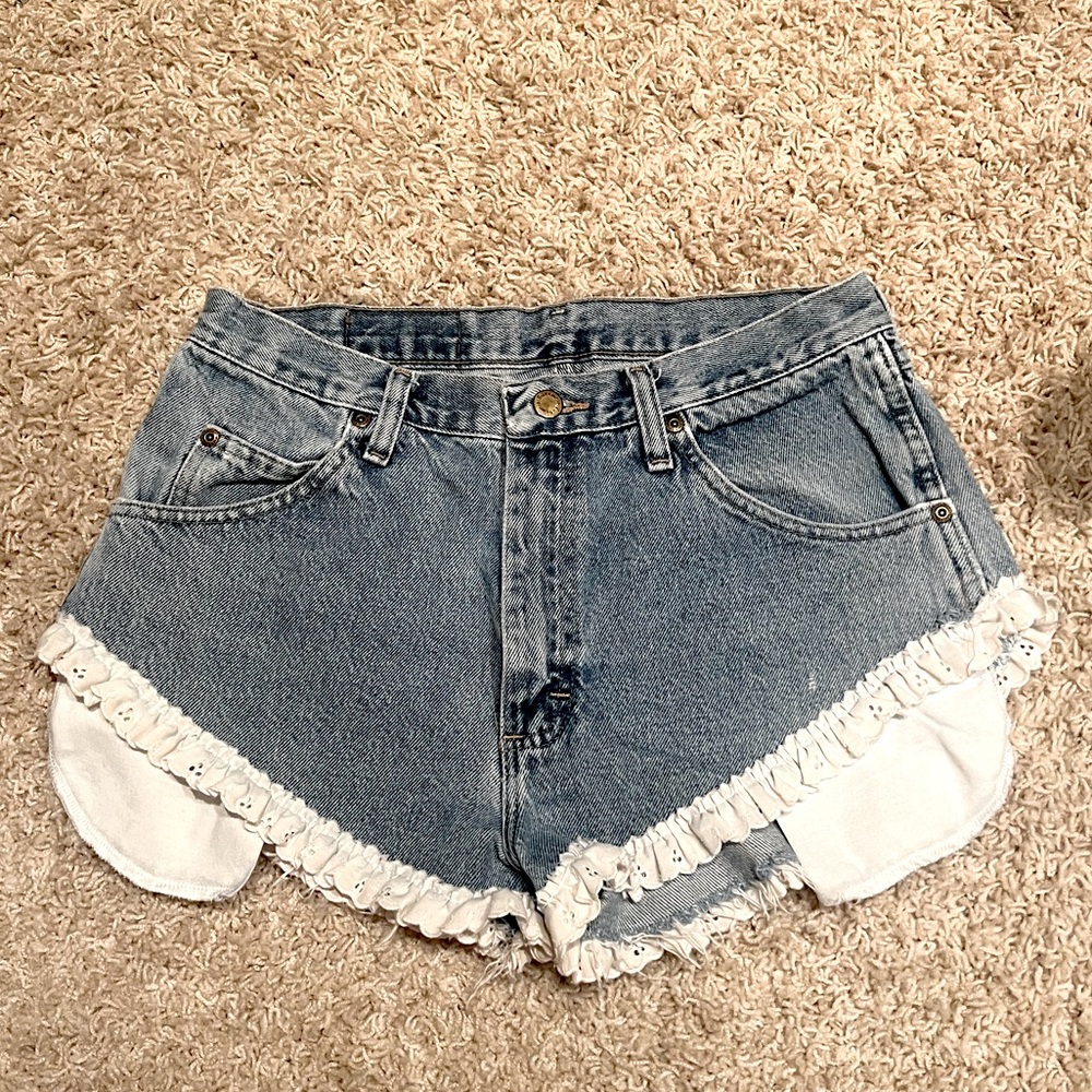 Wrangler denim shorts with lace, 30-31 inch waist